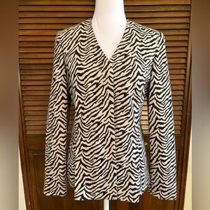 Doncaster Brown & Cream Zebra Print Blazer/Jacket Size 6